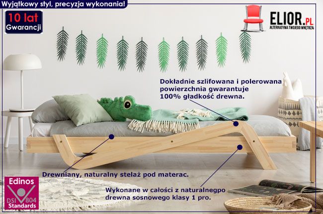 Drewniane łóżko dziecięce Miko 2X