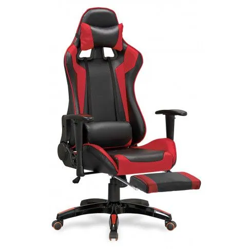 Zdjęcie produktu Fotel gamingowy obrotowy z podnóżkiem X-One czerwony.