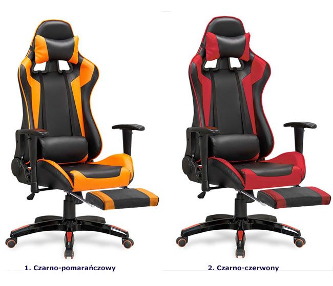 Gamingowy fotel obrotowy X-One czerwony pomarańczowy