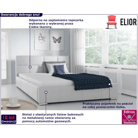 Tapicerowane łóżko z pojemnikiem Melisa 180x200