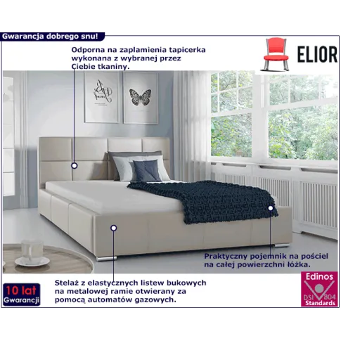 Tapicerowane łóżko z pojemnikiem Melisa 200x200