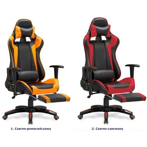 Szczegółowe zdjęcie nr 4 produktu Fotel gamingowy obrotowy z podnóżkiem X-Urox - pomarańczowy