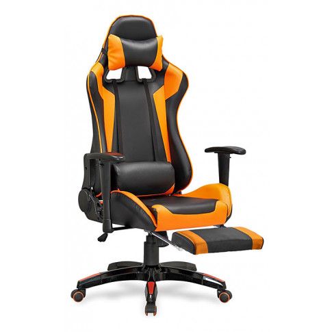 Zdjęcie produktu Fotel gamingowy obrotowy z podnóżkiem X-One - pomarańczowy.