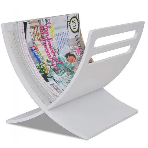 Zdjęcie produktu Drewniany stojak na gazety Flesti 2X - biały.