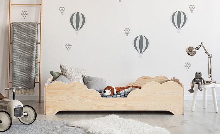 Skandynawskie łóżko dla dzieci z litego drewna Lexin 11X