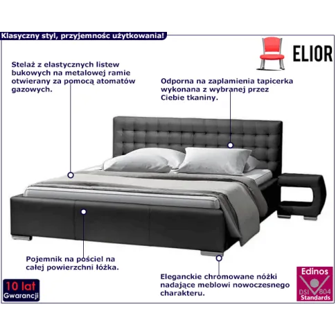 Łóżko tapicerowane z pojemnikiem Livo