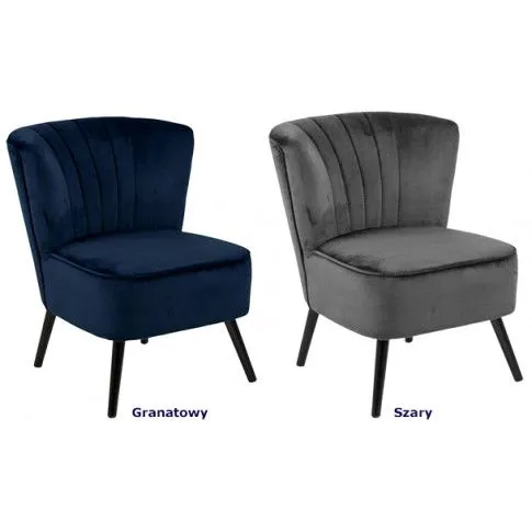 Zdjęcie welwetowy fotel muszelka Kasan granatowy | Edinos.pl