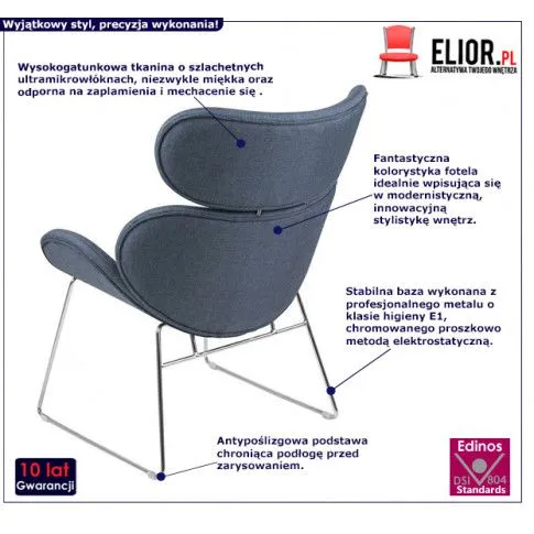 Fotografia Komfortowy fotel Tulsi 2X - niebieski z kategorii Fotele wypoczynkowe