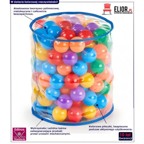 Fotografia Pufa dziecięca z piłeczkami Arizona 5X - wielokolorowa z kategorii Pokój dziecięcy