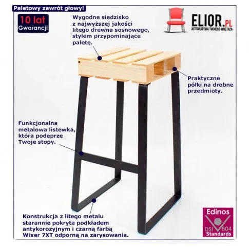 Fotografia Industrialny hoker barowy Gela 3X - z palety z kategorii Hokery