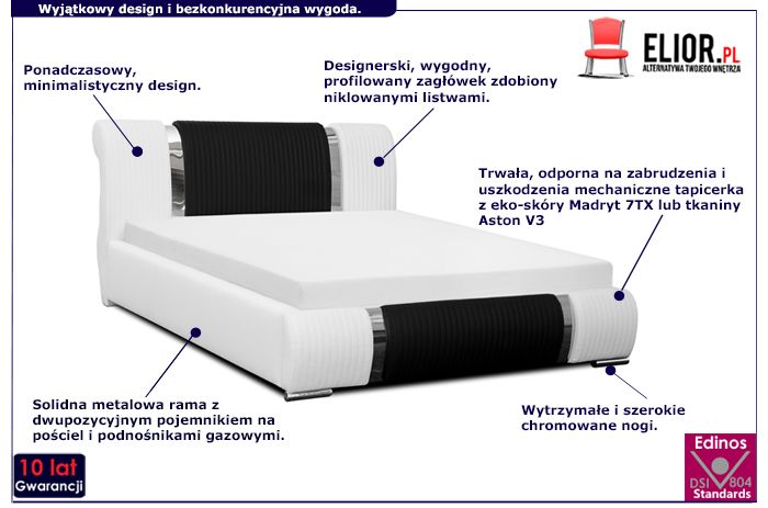 Tapicerowane łóżko Paleo 180x200