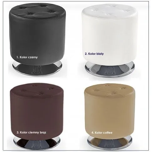 Zdjęcie pufa pikowana Losera okrągła brązowa | Edinos.pl