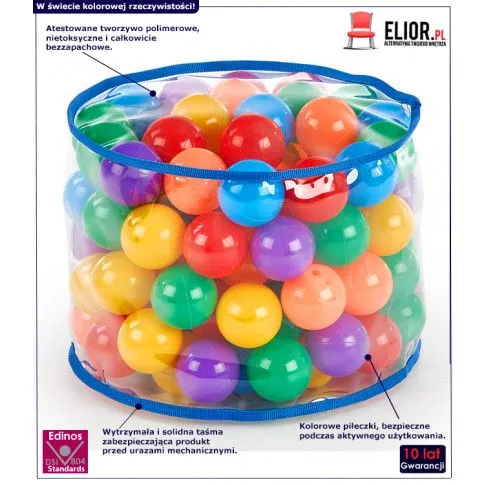 Fotografia Pufa dziecięca z piłeczkami Arizona 4X - wielokolorowa z kategorii Pokój dziecięcy