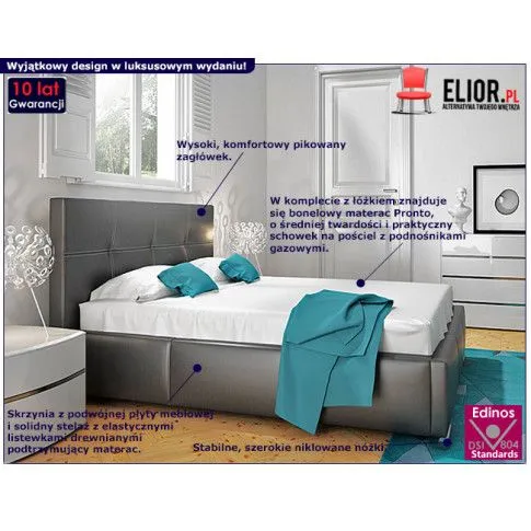 Fotografia Łóżko tapicerowane Loraine 160x200 - 44 kolory z kategorii Łóżka tapicerowane