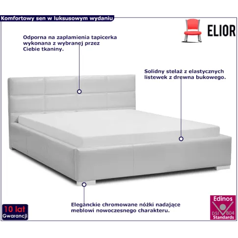 Łóżko tapicerowane z drewnianym stelażem Lostar 2X