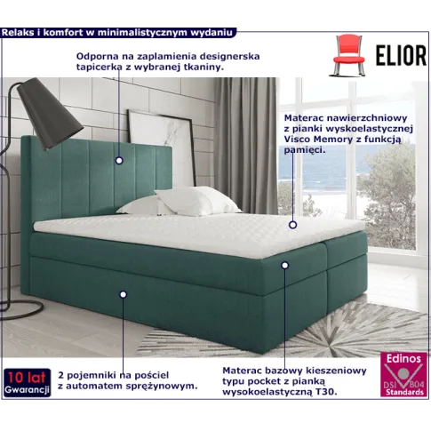 Kontynentalne łóżko z zagłówkiem 140x200 Kyggo