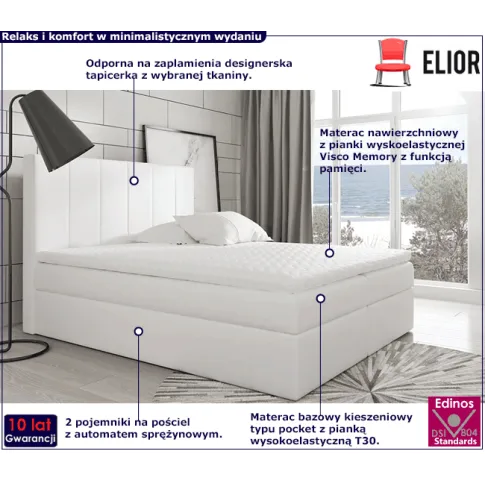 Kontynentalne łóżko z zagłówkiem 200x200 Kyggo