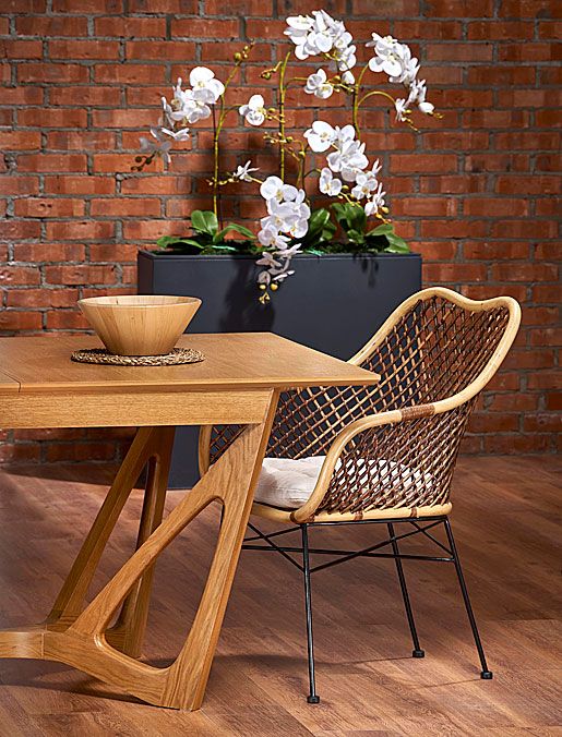 Krzesło kuchenne z naturalnego rattanu Ledis