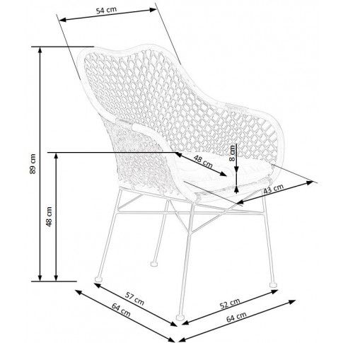 Szczegółowe zdjęcie nr 6 produktu Rattanowe krzesło ażurowe z poduszką Ledis