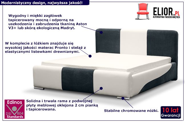 Tapicerowane łóżko Juno 120x200