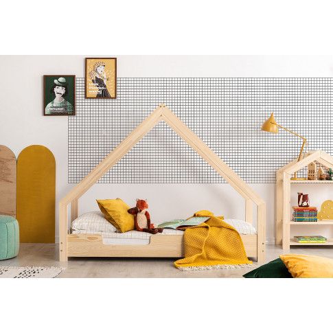 Zdjęcie produktu Drewniane łóżko w formie domku Rosie 6S - 15 rozmiarów.