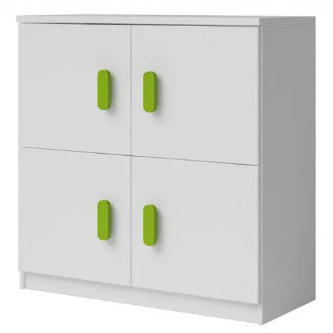 Szczegółowe zdjęcie nr 4 produktu Biała komoda Fivo 4X - 9 kolorów uchwytów