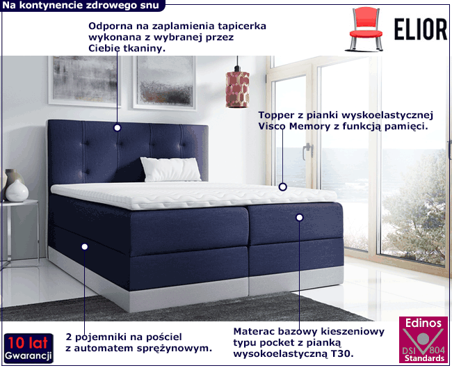 Łóżko hotelowe boxspring Kongel 160x200