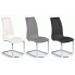 Szczegółowe zdjęcie nr 4 produktu Białe pikowane krzesło na płozach - Anthony
