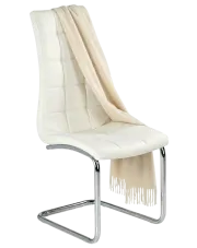 Białe pikowane krzesło na płozach - Loban w sklepie Edinos.pl