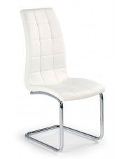 Białe pikowane krzesło na płozach - Anthony w sklepie Edinos.pl