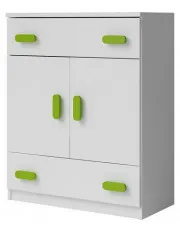 Nowoczesna biała komoda Fivo 5X - 9 kolorów uchwytów w sklepie Edinos.pl