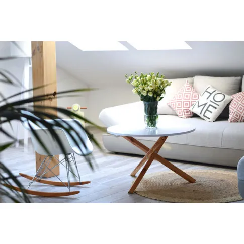 Zdjęcie skandynawski stolik kawowy Kizo L6 biały okrągły | Edinos.pl