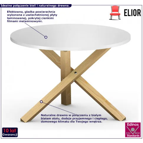 Fotografia Stolik kawowy biało drewniany Kizo L6 z kategorii Inne stoliki kawowe