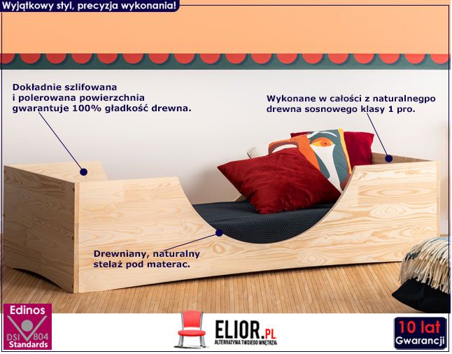 Drewniane łóżko do pokoju dziecięcego Abbie 3X