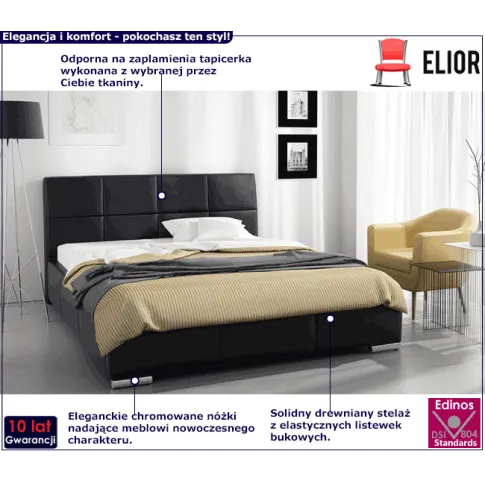 Łóżko tapicerowane z drewnianym stelażem Nova 2X