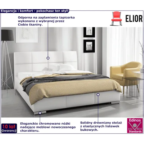 Tapicerowane łóżko z drewnianym stelażem Nova 2X