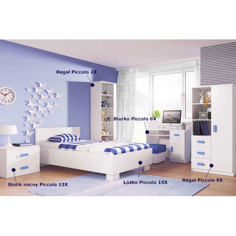Fotografia Skandynawska półka wisząca Piccolo 7X - biała  z kategorii Regały, półki i szafy