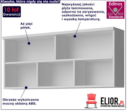 Półka wisząca Piccolo 7x - biała.