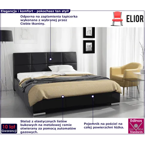 Łóżko tapicerowane z metalowym stelażem Nova 3X