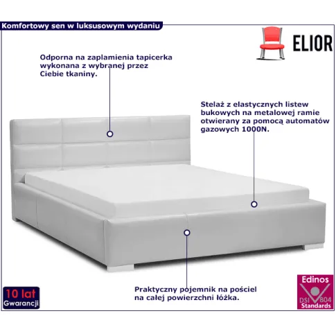 Tapicerowane łóżko z metalowym stelażem Lostar 3X