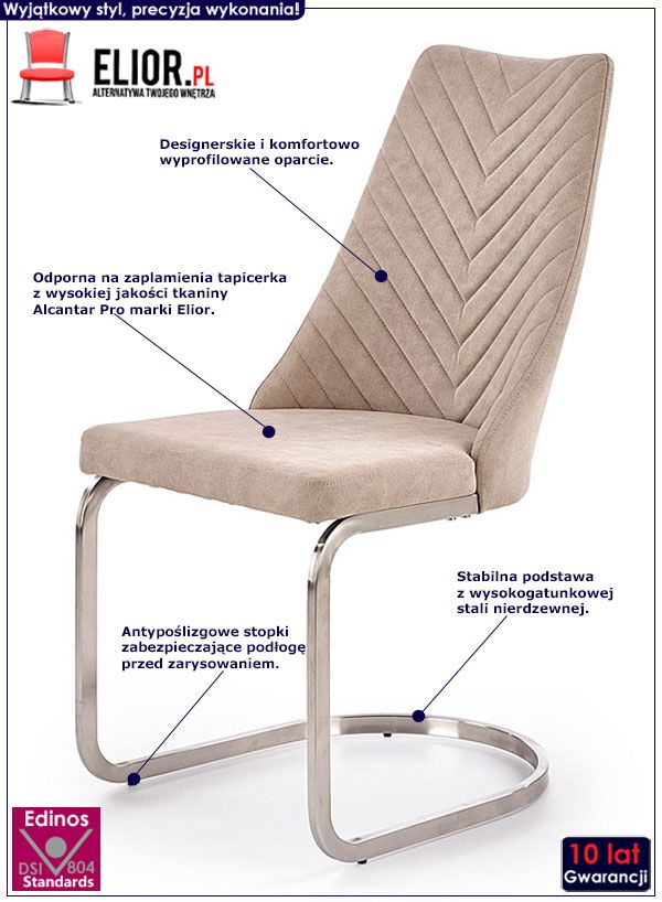 Beżowe krzesło do salonu Essa