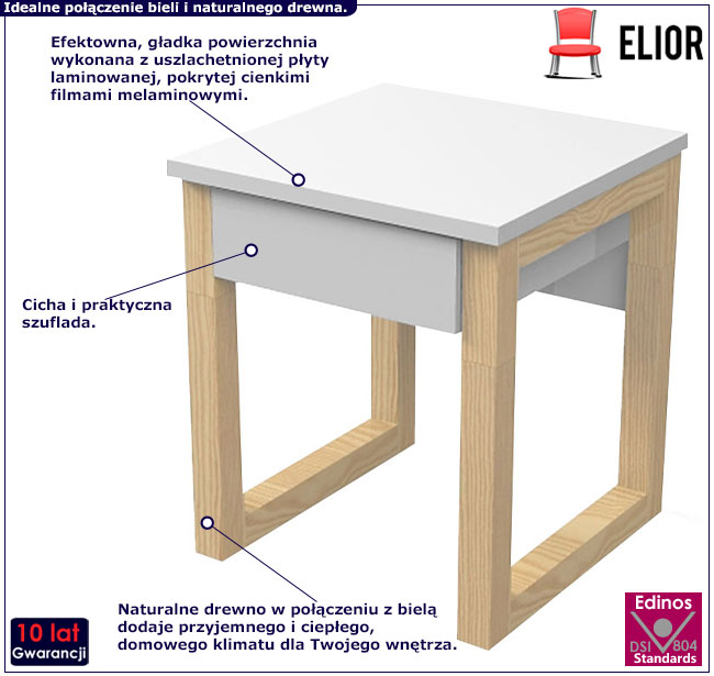 szafka nocna biała Inelo D10
