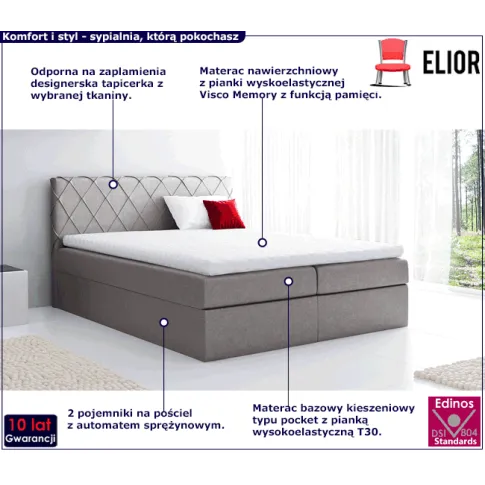 Kontynentalne łóżko z zagłówkiem 120x200 Ipanema