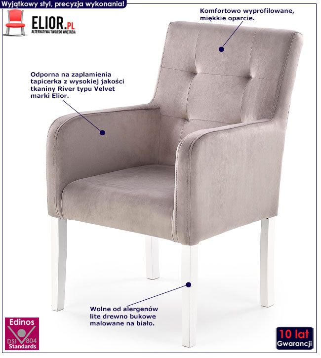 Szary fotel wypoczynkowy Tawol 3X