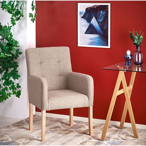 Szczegółowe zdjęcie nr 5 produktu Skandynawski fotel wypoczynkowy Isabell 2X - Beżowy