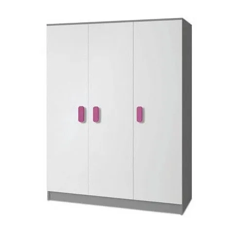 Zdjęcie produktu Nowoczesna szafa z kolorowymi uchwytami Fivo 12X - szara.