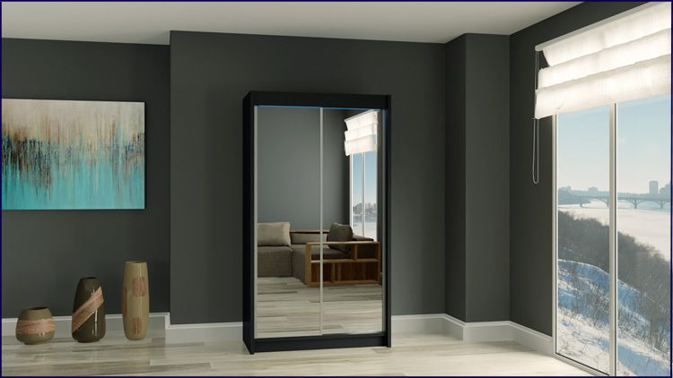 Szafa przesuwna Muno 2X - czarna 120