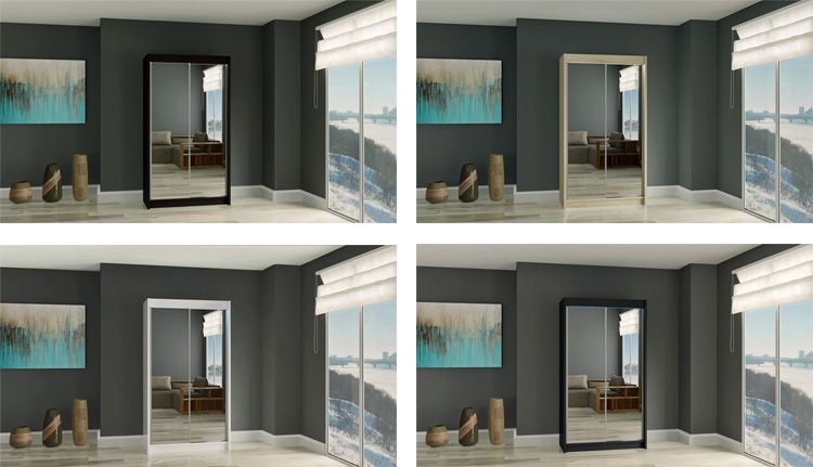 Przesuwna szafa Muno 2X 120 czarna 120