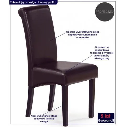 Fotografia Krzesło tapicerowane Skizo - brązowe z kategorii Krzesła