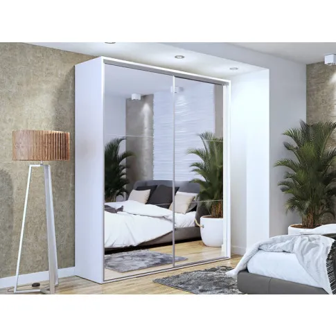 Szczegółowe zdjęcie nr 4 produktu Biała szafa przesuwna - Muno 5X 200 cm